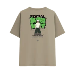 TRENDYFT Minimal Green Graphic Oversized T-Shirt 220 GSM - Thumbnail Image 2