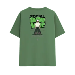 TRENDYFT Minimal Green Graphic Oversized T-Shirt 220 GSM - Thumbnail Image 4