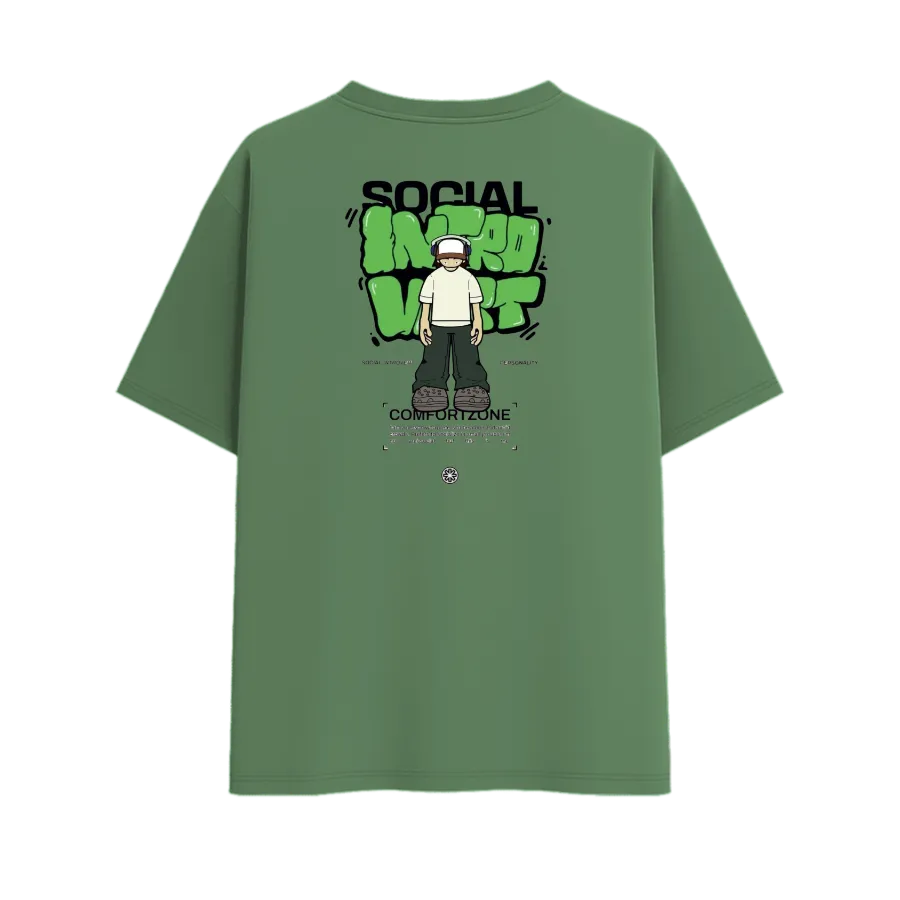 TRENDYFT Minimal Green Graphic Oversized T-Shirt 220 GSM - Image 4