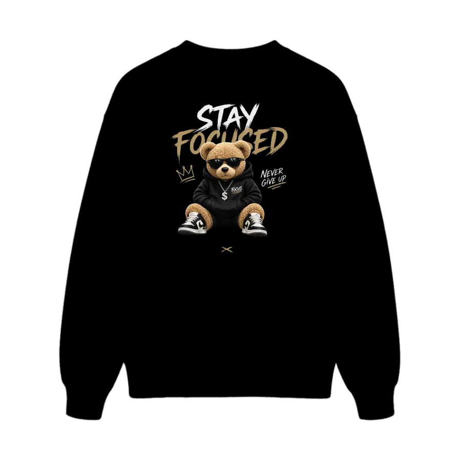 TRENDYFT Stay Focused Graphic Regular Fit Sweatshirt 300 GSM - Image 2