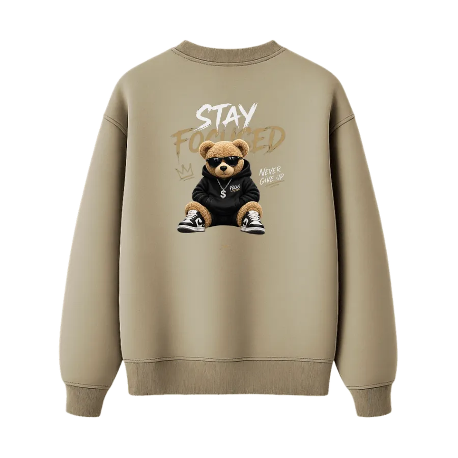 TRENDYFT Stay Focused Graphic Regular Fit Sweatshirt 300 GSM - Image 5
