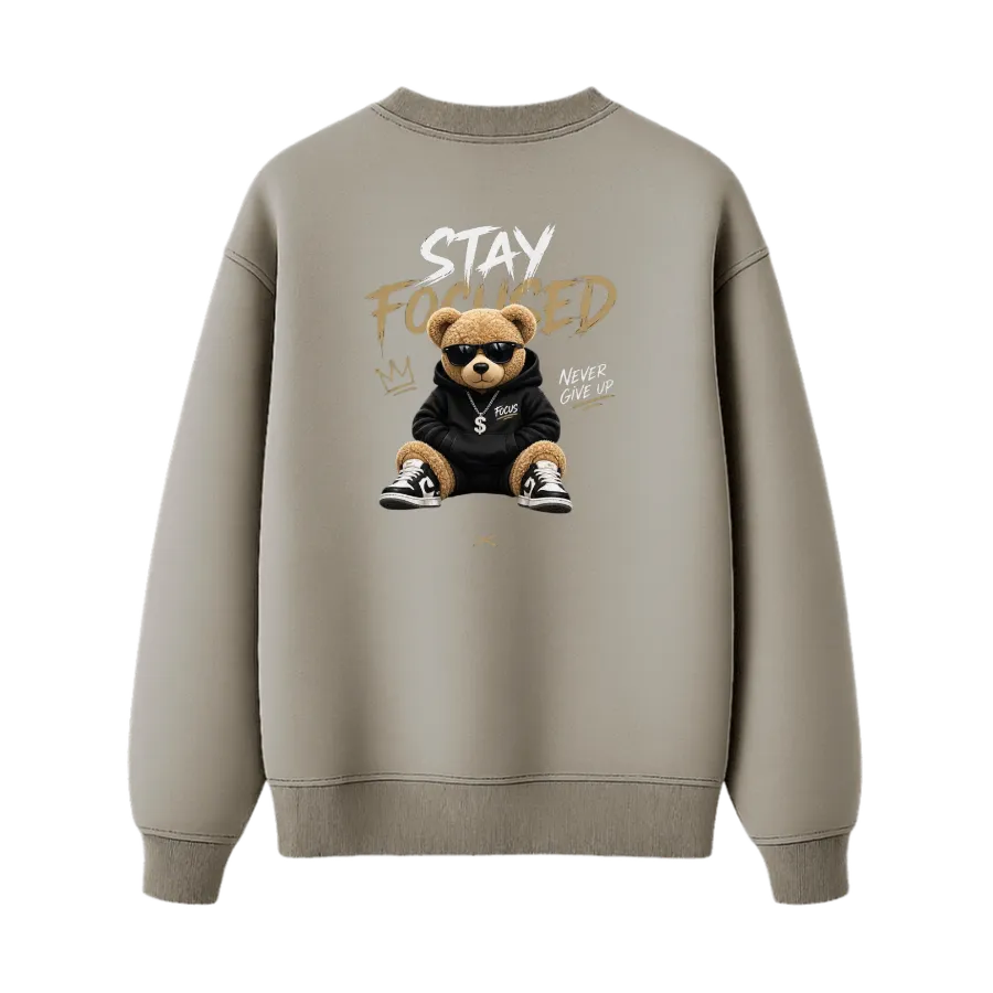TRENDYFT Stay Focused Graphic Regular Fit Sweatshirt 300 GSM - Image 4