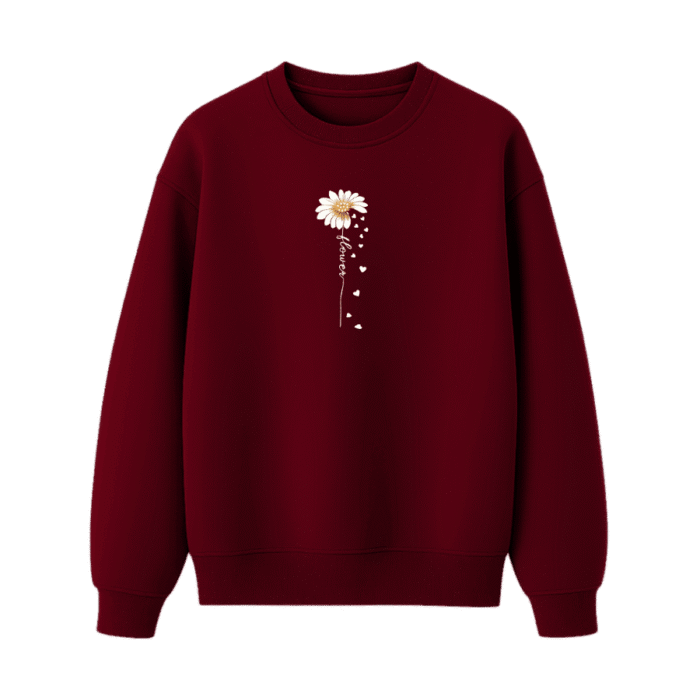 TRENDYFT Daisy Graphic Regular Fit Sweatshirt 300 GSM
