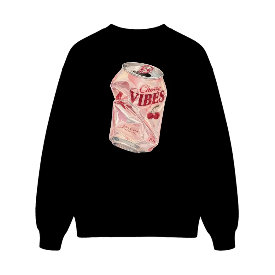 TRENDYFT Cherry Vibes Graphic Regular Fit Sweatshirt 300 GSM - Image 5