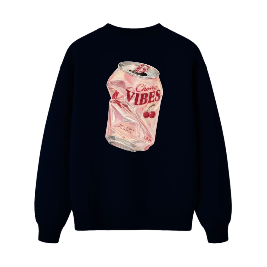 TRENDYFT Cherry Vibes Graphic Regular Fit Sweatshirt 300 GSM - Image 4