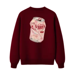 TRENDYFT Cherry Vibes Graphic Regular Fit Sweatshirt 300 GSM - Thumbnail Image 1
