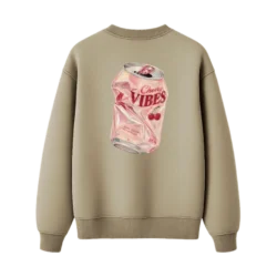 TRENDYFT Cherry Vibes Graphic Regular Fit Sweatshirt 300 GSM - Thumbnail Image 3