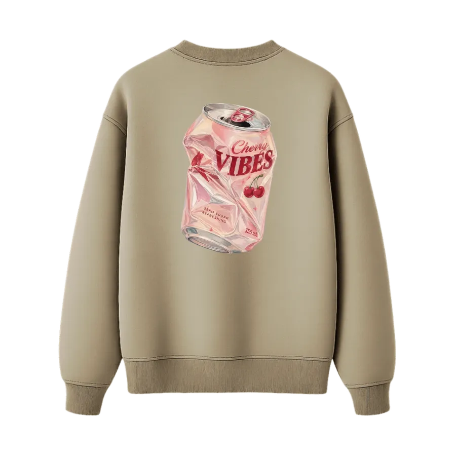 TRENDYFT Cherry Vibes Graphic Regular Fit Sweatshirt 300 GSM - Image 3