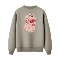 TRENDYFT Cherry Vibes Graphic Regular Fit Sweatshirt 300 GSM - Thumbnail Image 2