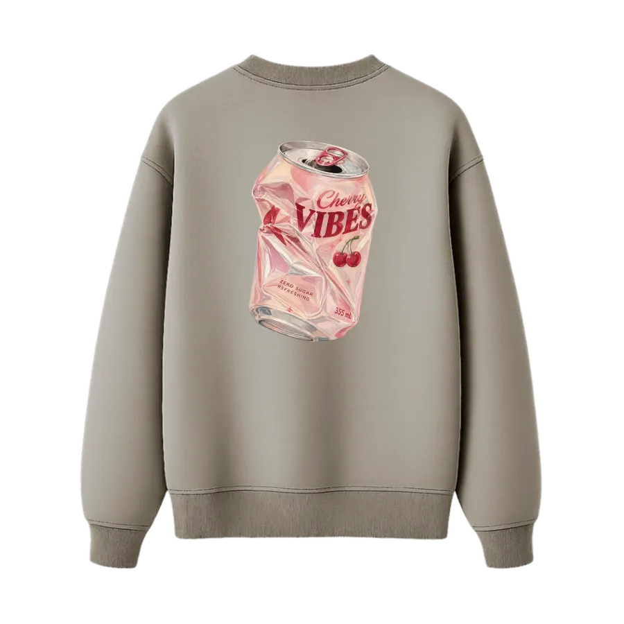 TRENDYFT Cherry Vibes Graphic Regular Fit Sweatshirt 300 GSM - Image 2