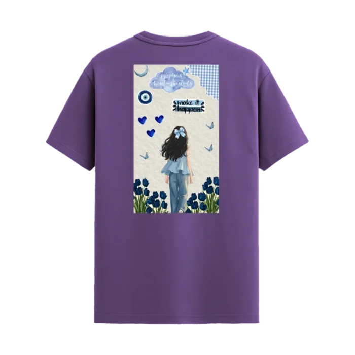 TRENDYFT Girl Illustration Graphic Regular T Shirt 180 GSM