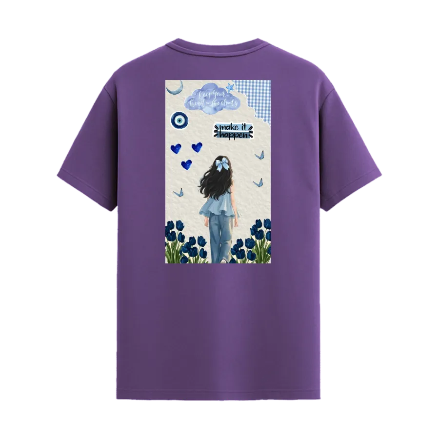 TRENDYFT Girl Illustration Graphic Regular T Shirt 180 GSM - Image 1