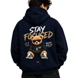 TRENDYFT Stay Focused Graphic Oversized Hoodie 430 GSM - Thumbnail Image 1
