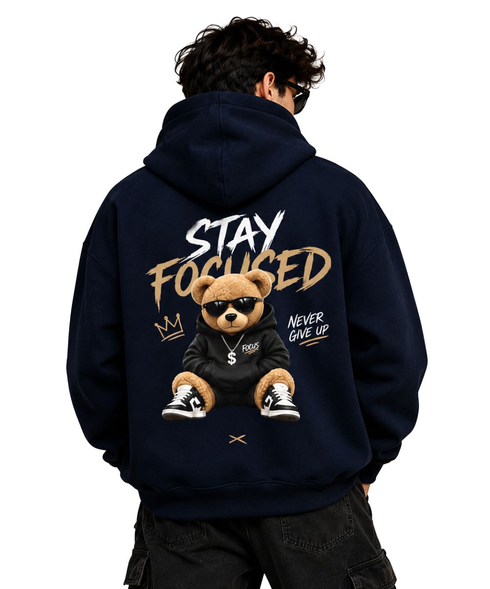 TRENDYFT Stay Focused Graphic Oversized Hoodie 430 GSM - Image 1