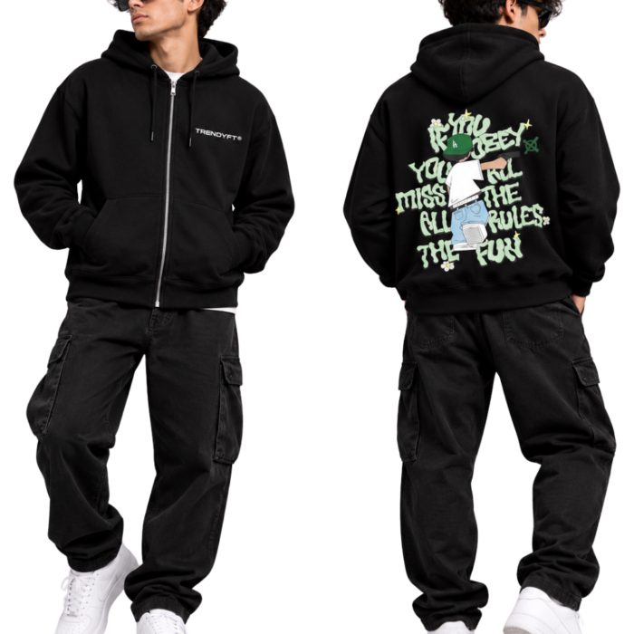 TRENDYFT Premium Zip Hoodie 320 GSM