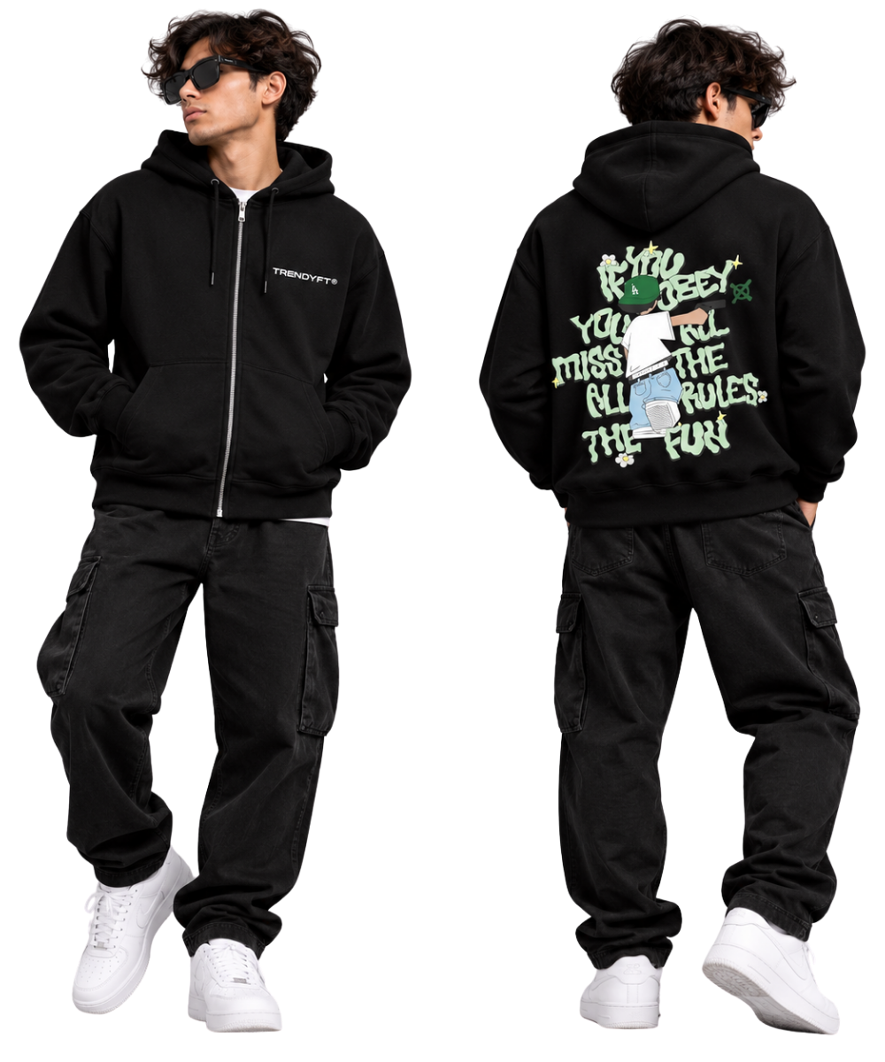 TRENDYFT Premium Zip Hoodie 320 GSM - Image 1