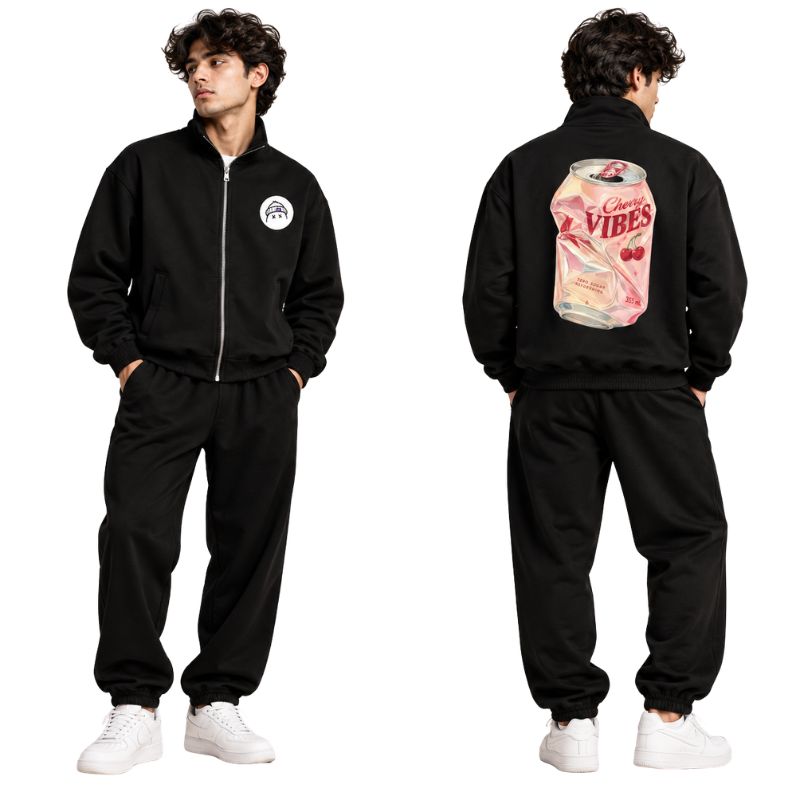 TRENDYFT Good Vibes Graphic Track Suit 180 GSM - Image 1